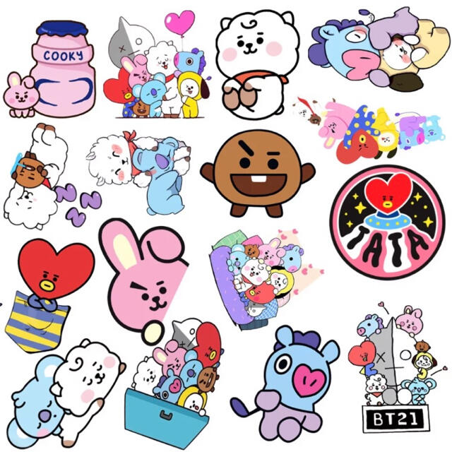 ★BT21★大人気♡ステッカー 防水シール 50枚 BTS バンタン インテリア/住まい/日用品の文房具(シール)の商品写真