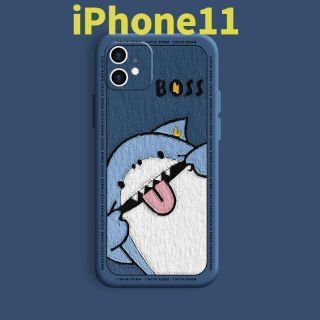 サメ　iPhone11　シリコンケース(iPhoneケース)