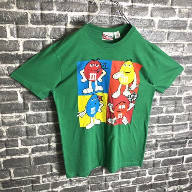 m&m&m's(エムアンドエムアンドエムズ)のM&M's☆Tシャツ 古着 ゆるだぼ デカロゴ緑 90s 一点物 緑 m34 . メンズのトップス(Tシャツ/カットソー(半袖/袖なし))の商品写真