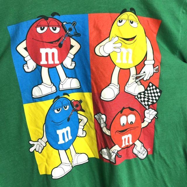 m&m&m's(エムアンドエムアンドエムズ)のM&M's☆Tシャツ 古着 ゆるだぼ デカロゴ緑 90s 一点物 緑 m34 . メンズのトップス(Tシャツ/カットソー(半袖/袖なし))の商品写真