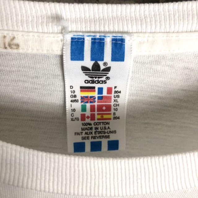 adidas(アディダス)のアディダスオリジナルス☆Tシャツ デカロゴ 古着ゆるだぼUSA製90s m36. メンズのトップス(Tシャツ/カットソー(半袖/袖なし))の商品写真