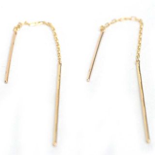 【新品】10金/k10/ポスト/ロングタイプ/イエローゴールド/アメリカンピアス