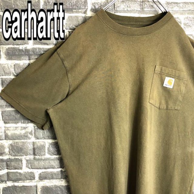 carhartt(カーハート)のカーハート☆Tシャツ ワンポイントロゴ 古着 ゆるだぼ 90s人気カラー m56 メンズのトップス(Tシャツ/カットソー(半袖/袖なし))の商品写真