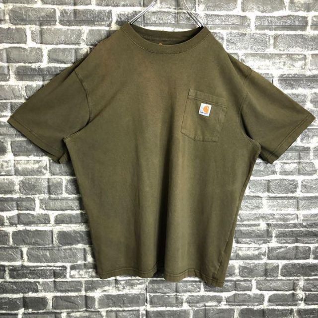 carhartt(カーハート)のカーハート☆Tシャツ ワンポイントロゴ 古着 ゆるだぼ 90s人気カラー m56 メンズのトップス(Tシャツ/カットソー(半袖/袖なし))の商品写真