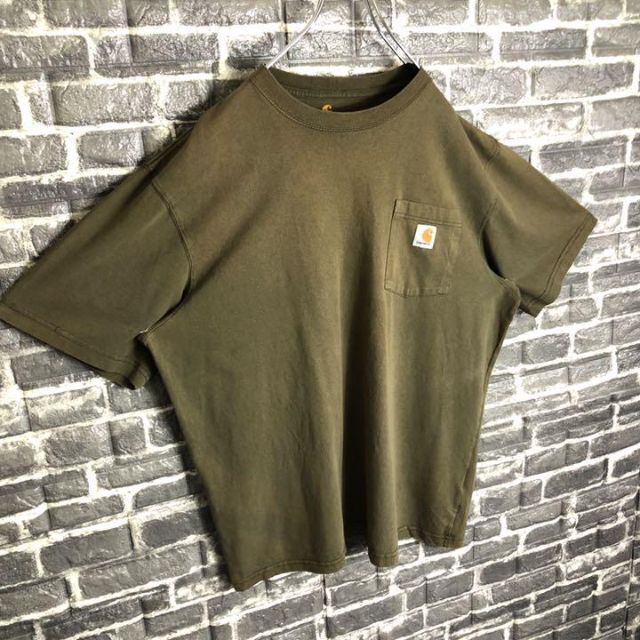 carhartt(カーハート)のカーハート☆Tシャツ ワンポイントロゴ 古着 ゆるだぼ 90s人気カラー m56 メンズのトップス(Tシャツ/カットソー(半袖/袖なし))の商品写真