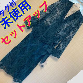 シマムラ(しまむら)の【未使用タグ付き】グリーン　セットアップ　スーツ　シアー　フロッキー　レディース(スーツ)