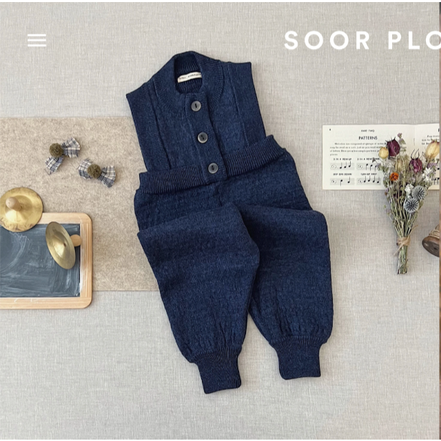 Soor ploom リネンロンパ　4-5y