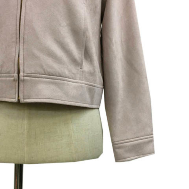 ViS(ヴィス)のビス ブルゾン ノーカラー スウェード調 長袖 M ピンク ピンクベージュ レディースのジャケット/アウター(ブルゾン)の商品写真