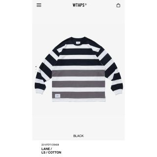 ダブルタップス(W)taps)のWTAPS LANE LS COTTON BLACK Sサイズ(Tシャツ/カットソー(七分/長袖))