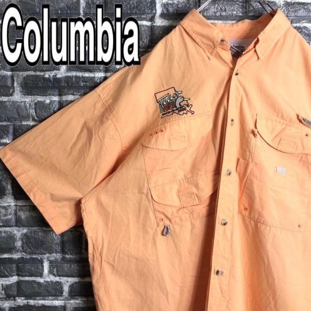 Columbia(コロンビア)のコロンビア☆フィッシングシャツ 古着 ゆるだぼ 90s 企業刺繍ゆるだぼ l13 メンズのトップス(シャツ)の商品写真