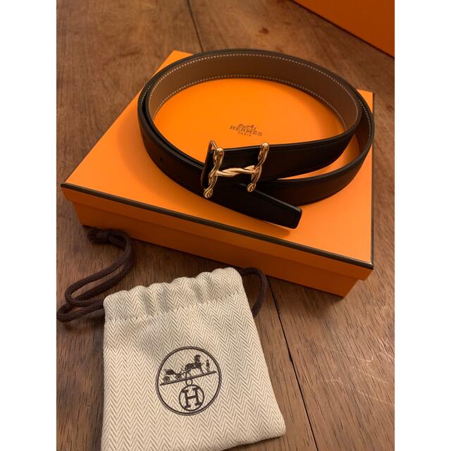 美品 エルメス HERMES Hバックル リバーシブル ベルト ◆１