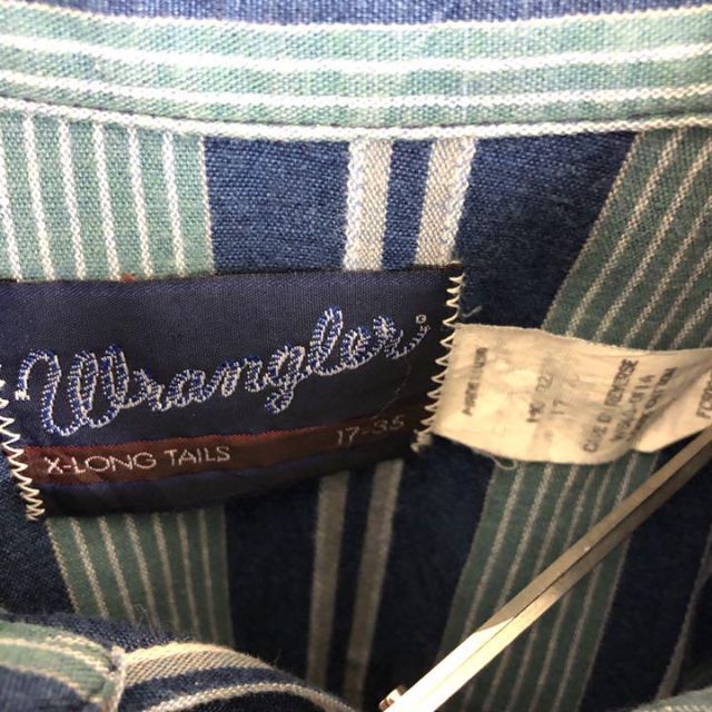 Wrangler(ラングラー)のラングラー☆ストライプシャツ 古着 90s USA製 太ストライプ q4 メンズのトップス(シャツ)の商品写真