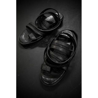 JULIUS カッティングレザーサンダル サイズ1 BLACK(黒)