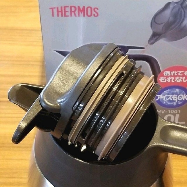 THERMOS(サーモス)のTHERMOS　1.0L　ステンレスポット　THV-1001　ブラウン インテリア/住まい/日用品のキッチン/食器(容器)の商品写真