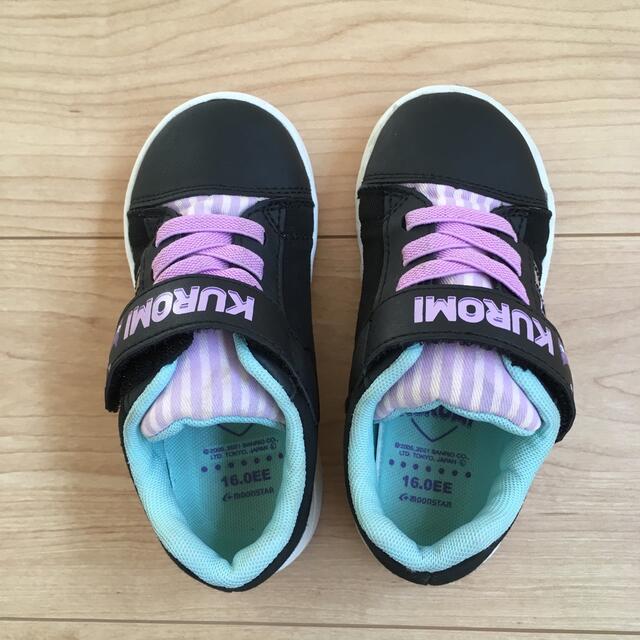 MOONSTAR (ムーンスター)のmoonstar KUROMI 16cm キッズ/ベビー/マタニティのキッズ靴/シューズ(15cm~)(スニーカー)の商品写真