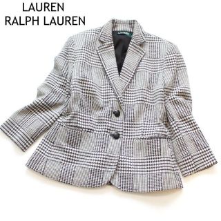 ラルフローレン(Ralph Lauren)のローレンラルフローレン★千鳥柄　テーラードジャケット　白黒　6P（M)(テーラードジャケット)