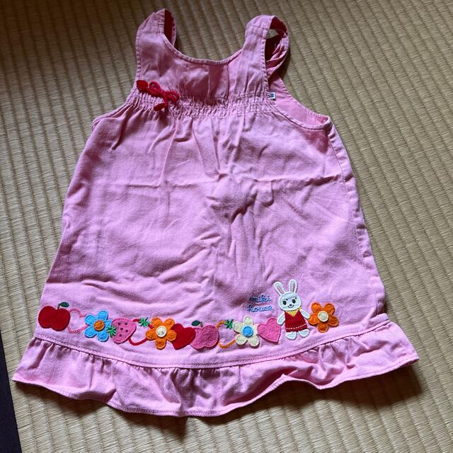 mikihouse(ミキハウス)のミキハウスワンピース90 キッズ/ベビー/マタニティのキッズ服女の子用(90cm~)(ワンピース)の商品写真