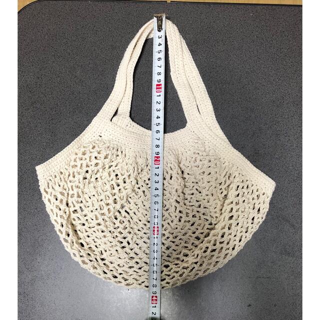 綿糸で編んだネットバック ハンドメイドのファッション小物(バッグ)の商品写真