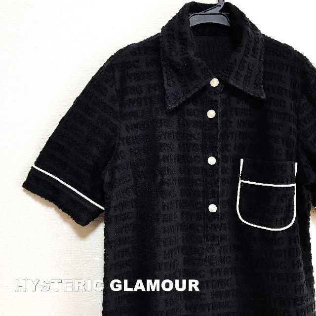 HYSTERIC GLAMOUR(ヒステリックグラマー)の【HYSTERIC GLAMOUR】3Dロゴ総柄 ヒスガール ポロシャツ レディースのトップス(ポロシャツ)の商品写真