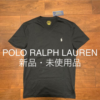 ポロラルフローレン(POLO RALPH LAUREN)のPOLO RALPH LAUREN ポロ ラルフローレン Vネック Tシャツ 黒(Tシャツ/カットソー(半袖/袖なし))