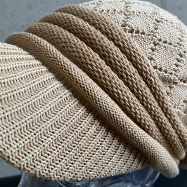 送料込 新品 帽子 透かし デザイン編み キャスケット サマー ゆったり CA メンズの帽子(キャスケット)の商品写真