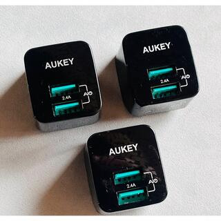 AUKEY USB充電器 ACアダプター 2ポート 超小型 スマホ充電器 ３個(その他)
