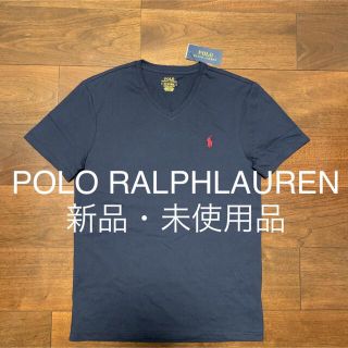 ポロラルフローレン(POLO RALPH LAUREN)のPOLO RALPH LAUREN ポロ ラルフローレン Vネック Tシャツ 紺(Tシャツ/カットソー(半袖/袖なし))