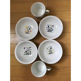 スヌーピー小鉢4枚とスープカップ2個(食器)