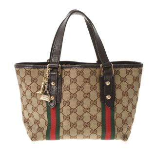 グッチ(Gucci)のグッチ  ミニトート  ハンドバッグ ベージュ/ブラウン(トートバッグ)