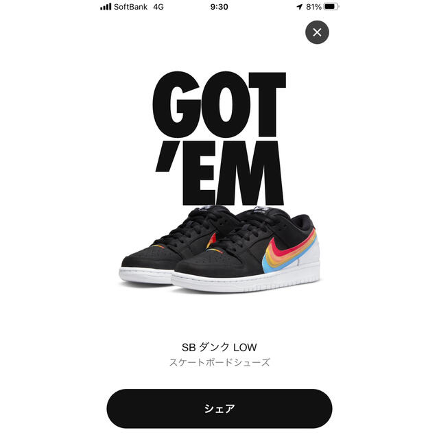 NIKE(ナイキ)のPolaroid × Nike SB Dunk Low Pro "Black" メンズの靴/シューズ(スニーカー)の商品写真