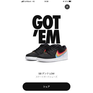 ナイキ(NIKE)のPolaroid × Nike SB Dunk Low Pro "Black"(スニーカー)