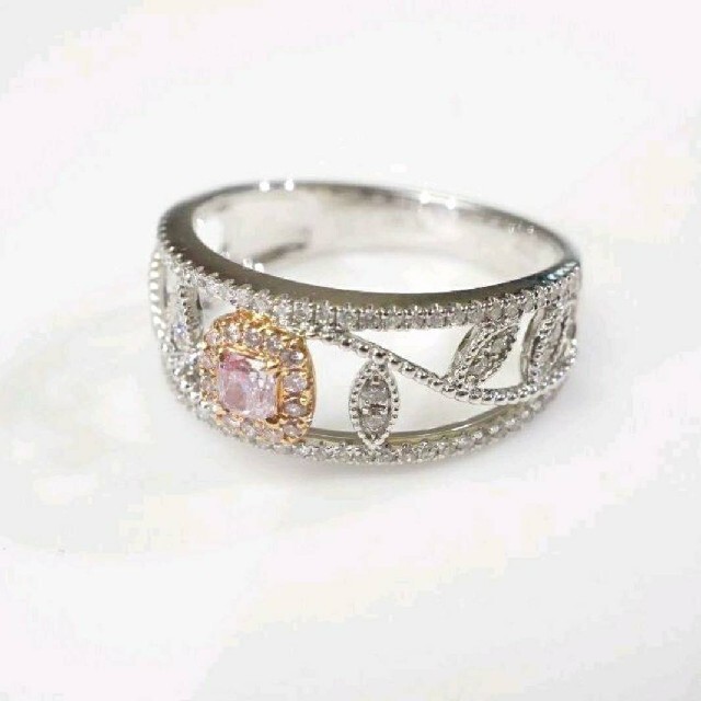 天然ピンクダイヤモンドホワイトダイヤモンドリング　K18 レディースのアクセサリー(リング(指輪))の商品写真