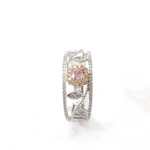 天然ピンクダイヤモンドホワイトダイヤモンドリング　K18 レディースのアクセサリー(リング(指輪))の商品写真