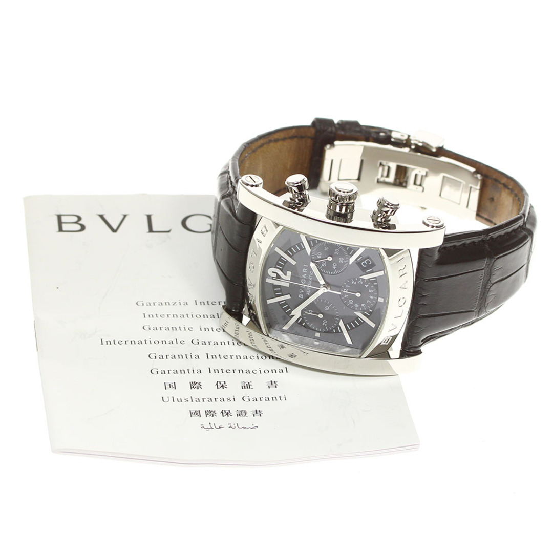 ☆訳あり★保証書付き【BVLGARI】ブルガリ アショーマ デイト クロノグラフ AA48SCH 自動巻き メンズ【ev15】