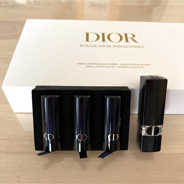 Christian Dior(クリスチャンディオール)のルージュディオール　本体1本＋リフィル3本セット　巾着・新作サンプル付き コスメ/美容のベースメイク/化粧品(口紅)の商品写真