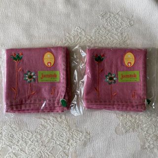 シビラ(Sybilla)のjocomomola de Sybilla ピンク　刺繍　ハンカチ  ×2枚(ハンカチ)