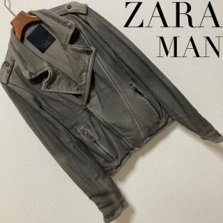 ザラ(ZARA)の良品◆ZARA MAN ザラマン◆ダブル ライダース ジャケット スウェット S(ライダースジャケット)