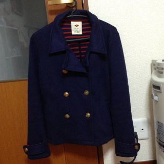 紺×金ボタンのヘビロテコート(*´艸`)(ピーコート)