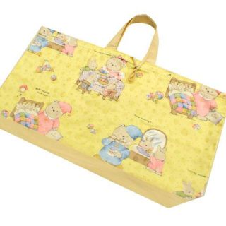 送料無料【新品】マチ付　ベビー 布団 通園 バッグ　袋【BEAR-Y-1】(通園バッグ)