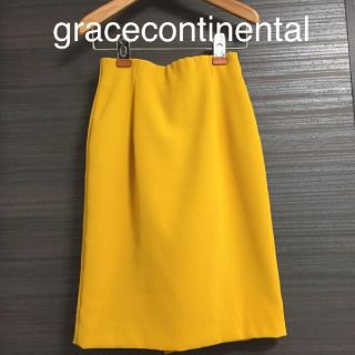 グレースコンチネンタル(GRACE CONTINENTAL)の【美品】グレースコンチネンタル☆マスタードカラー☆タイトスカート(ひざ丈スカート)