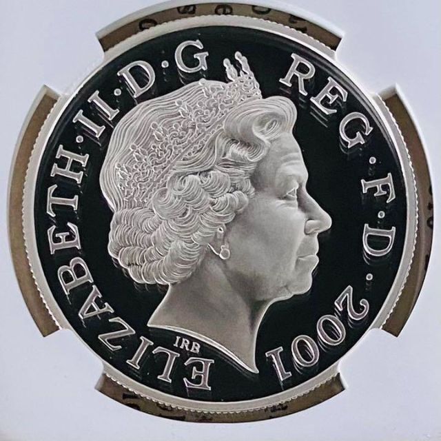 イギリス通貨単位★NGC★最高鑑定★2001 PF70 イギリス ビクトリア女王100周年 銀貨