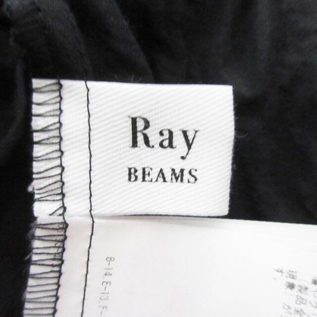 Ray BEAMS(レイビームス)のレイビームス ブラウス カットソー 長袖 Vネック カシュクール コットン 黒 レディースのトップス(シャツ/ブラウス(長袖/七分))の商品写真