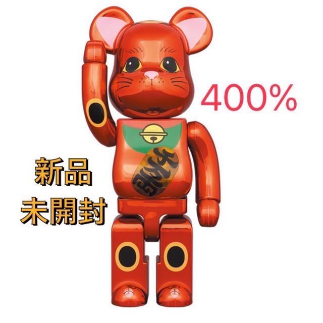 BE@RBRICK 招き猫 梅金メッキ 発光 400％