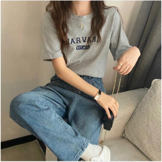 ZARA(ザラ)のHARVARDロゴTシャツ レディースのトップス(Tシャツ(半袖/袖なし))の商品写真