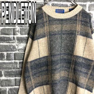 ペンドルトン(PENDLETON)のペンドルトン☆ニット 古着 ゆるだぼ 希少 チェック 90s t84(ニット/セーター)