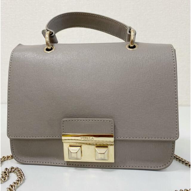 良品 FURLA フルラ レザー 2WAY ショルダー バッグ ブラック