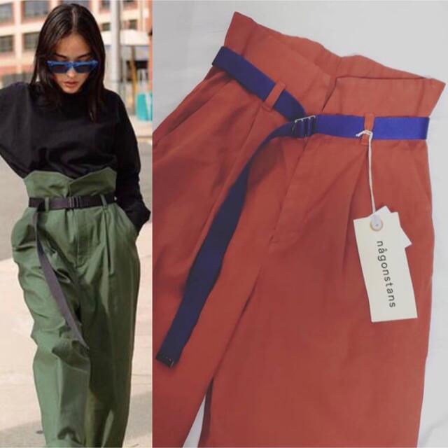 Nagonstans スパンライクタイプライターベルトルーズワイドPants
