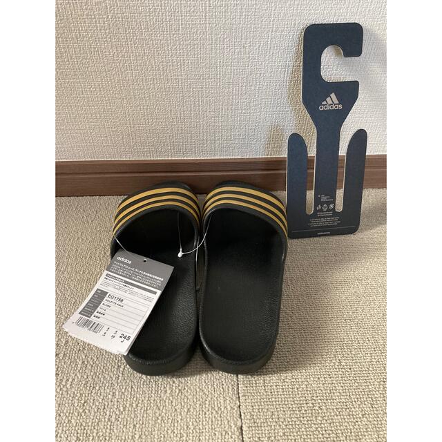 新品 アディダス adidas 青ブルー 24.5 サンダル アディレッタ