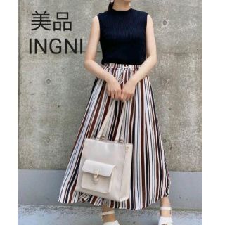 イング(INGNI)の【美品】INGNI　ストライプ　スカンツ　M(カジュアルパンツ)