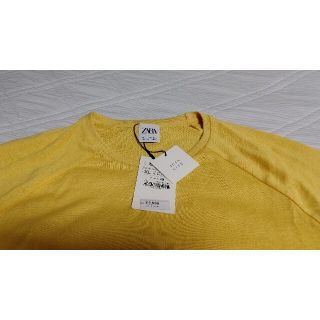 ザラ(ZARA)の新品未使用☆ZARA☆メンズ☆コットンサマーセーター☆イエローXLサイズ(ニット/セーター)